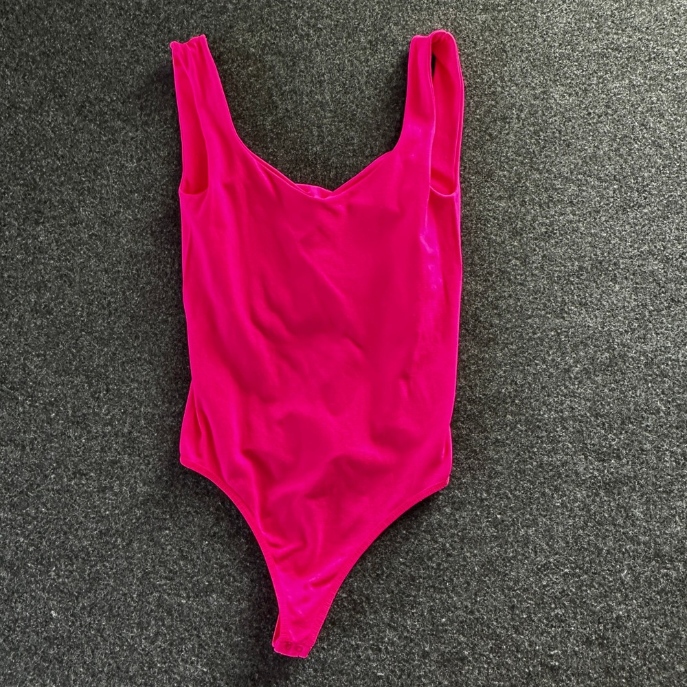Intimately Free People Hot Pink Seamless Scoop Neck Thong Bodysuit XS/S